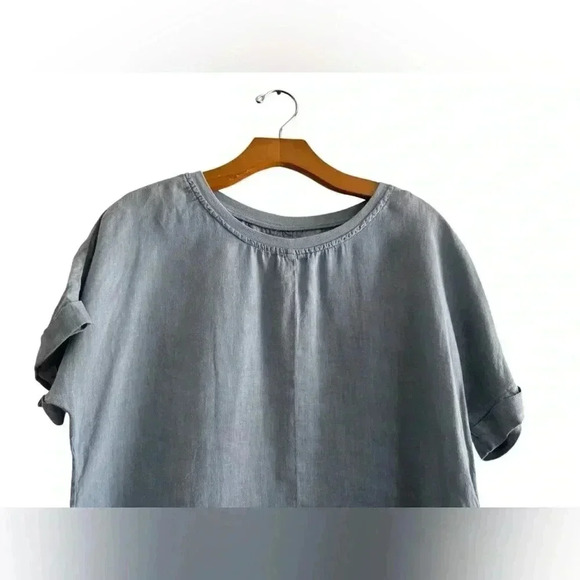 FLAX | Blue Linen “Roadie Tee” Size S - Picture 4 of 12